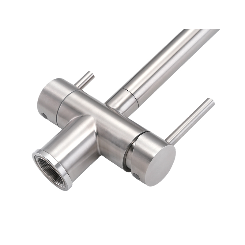 How does a double handle kitchen faucet improve the convenience of daily use?