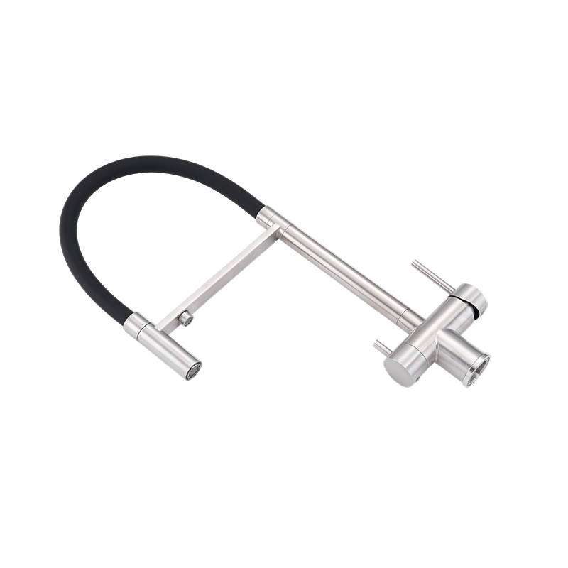 How can the dual-valve independent control mechanism of the double handle kitchen faucet achieve precise coordinated optimization of water temperature and flow?