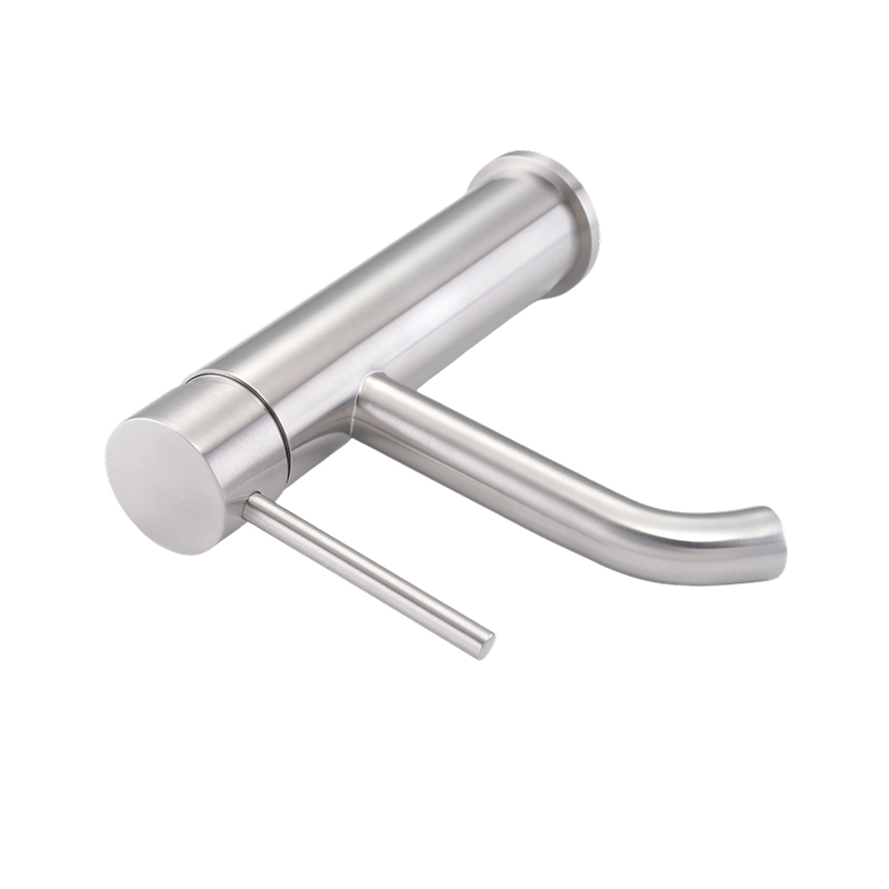 How does a basin faucet enhance the overall aesthetic of a bathroom through design?